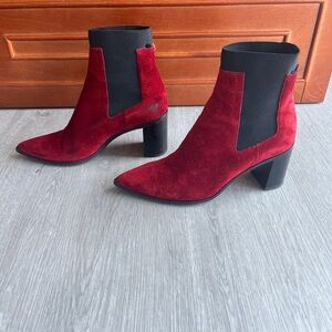 rag & bone Red and Black Suede Ankle Boots size 41